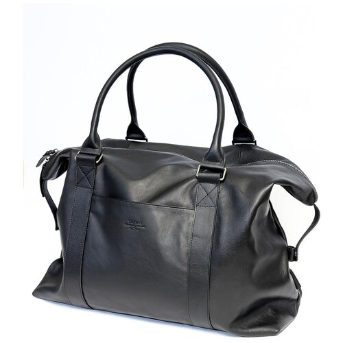 фото Мужская спортивная (дорожная) кожаная сумка dierhoff дм 1007/блек