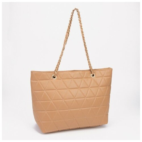 Сумка-шопер на молнии, цвет бежевый