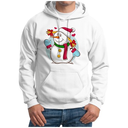 фото Толстовка худи белые coolpodarok снеговик