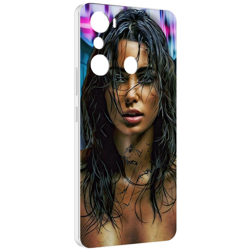 Чехол MyPads девушка с мокрыми волосами женский для Infinix Hot 20i задняя-панель-накладка-бампер