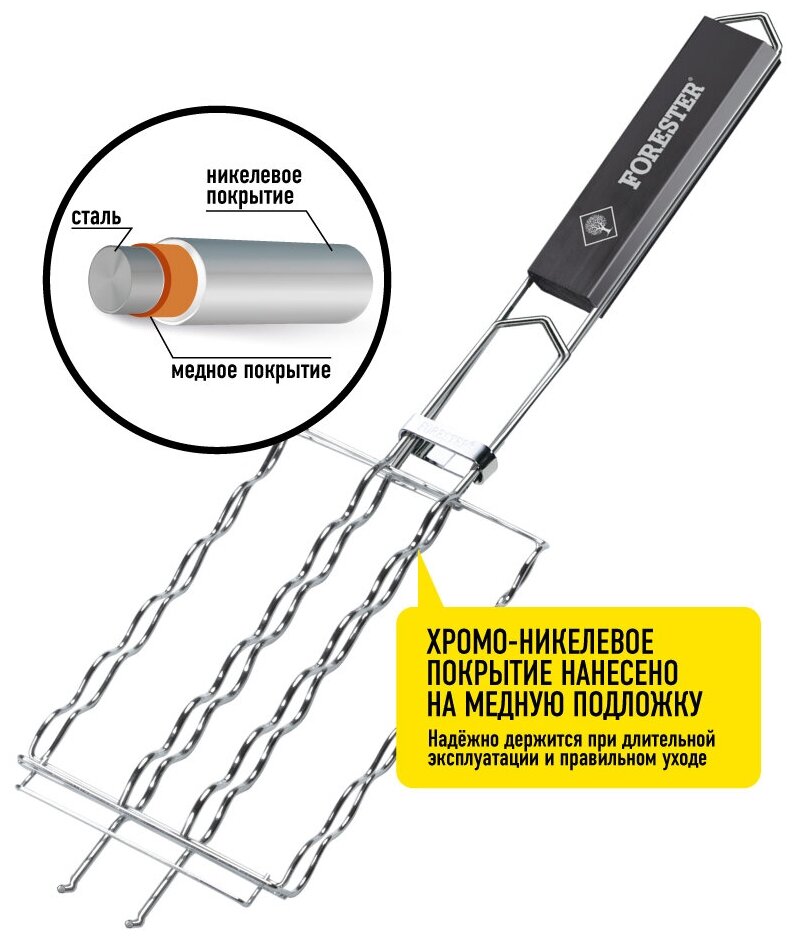 Решетка-гриль Forester для сосисок, колбасок, шпикачек, сталь - фотография № 5
