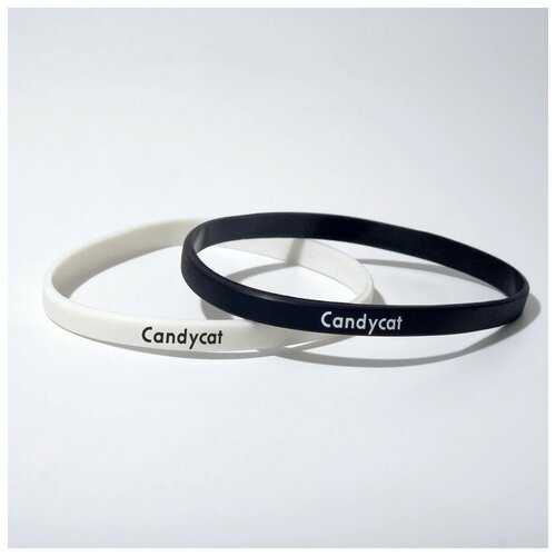 фото Queen fair силиконовый браслет "неразлучники" сердце", набор 2 шт, цвет бело-чёрный