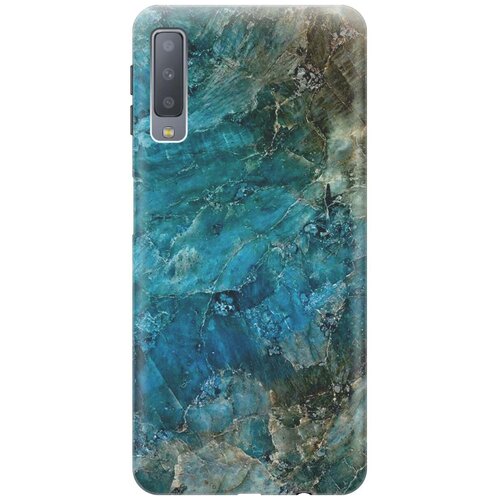 фото Re:paчехол - накладка artcolor для samsung galaxy a7 (2018) с принтом "темно-синий мрамор"