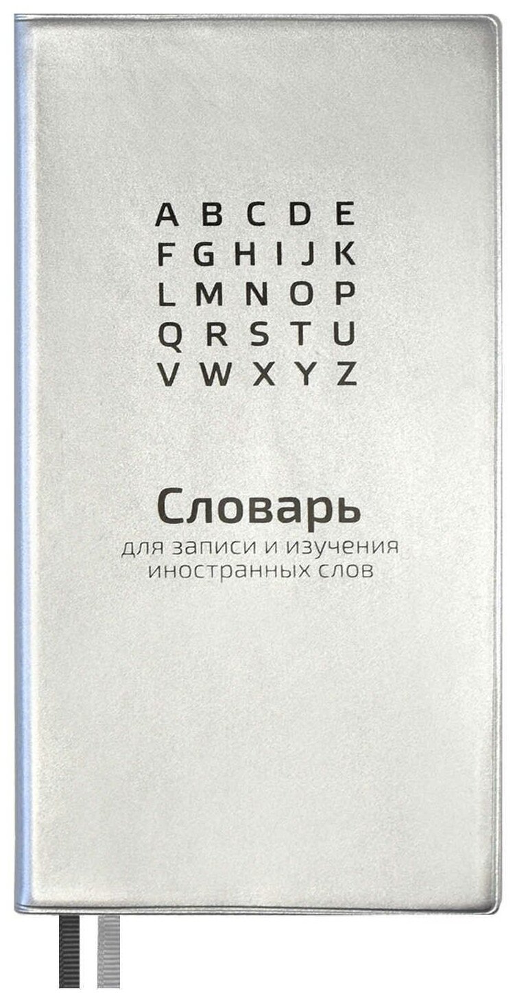 Тетрадь предметная для записи иностранных слов серебряный 86х164 64л/57333