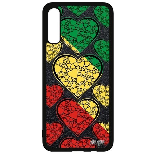 фото Защитный чехол для мобильного // galaxy a70 // "флаг конго браззавиль с сердцем" страна дизайн, utaupia, цветной