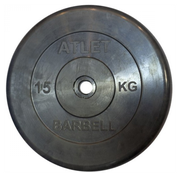 Диск обрезиненный MB Barbell d 26 мм чёрный 15,0 кг Atlet