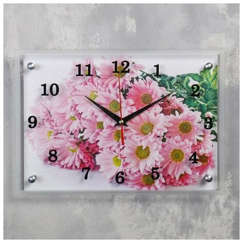 фото Часы настенные, серия: цветы, "герберы", 25х35 см, микс mikimarket