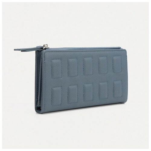 фото Кошелёк женский, 3 отдела на кнопке, цвет синий нет бренда