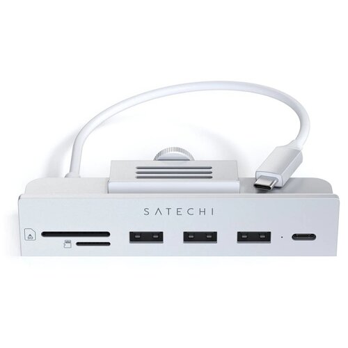 USB-C-концентратор Satechi Aluminum USB-C Clamp Hub для 24 iMac - Silver. Цвет серый космос usb c концентратор satechi aluminum usb c clamp hub для 24 imac silver цвет серебристый