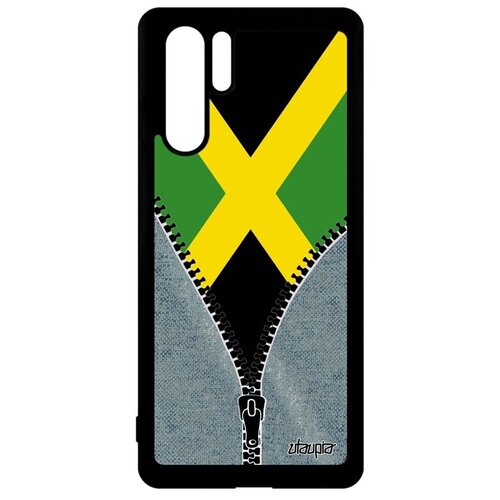 фото Защитный чехол для смартфона // huawei p30 pro // "флаг ямайки на молнии" патриот государственный, utaupia, серый
