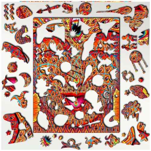 Пазл деревянный с фигурками из дерева 340 деталей 36х27 см космос эзотерика, астрология, гороскоп - 852