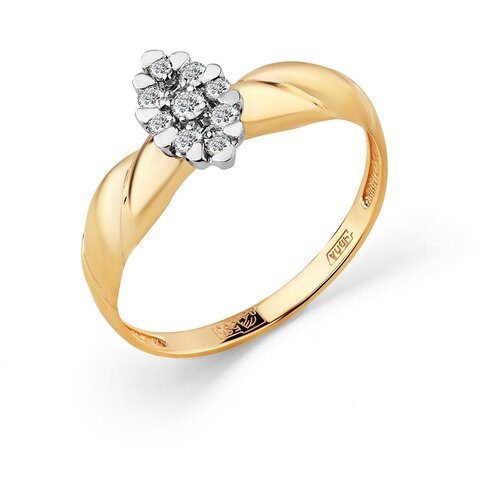 фото Master brilliant золотое кольцо из комбинированного золота с бриллиантом 1-408381-00-00, размер 18