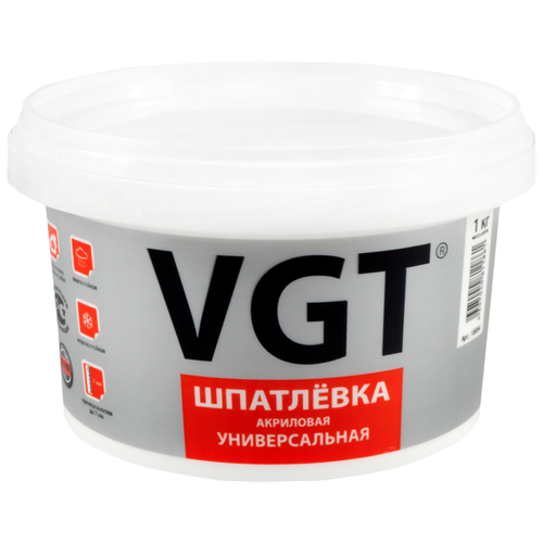 Шпатлевка универсальная для наружных и внутренних работ VGT, акриловая, 1,7 кг