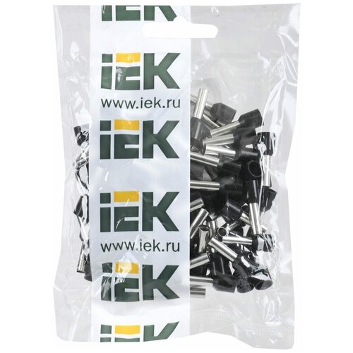 Наконечник-гильза IEK Е6012, 6 мм, черный, ПВХ, 100 шт