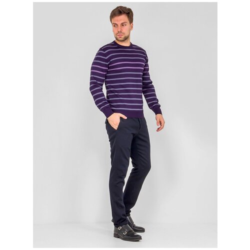Джемпер мужской CASINO c121-полосы D3 (слива/лилов.), Прямой силуэт / Сlassic fit, цвет Фиолетовый, размер 56