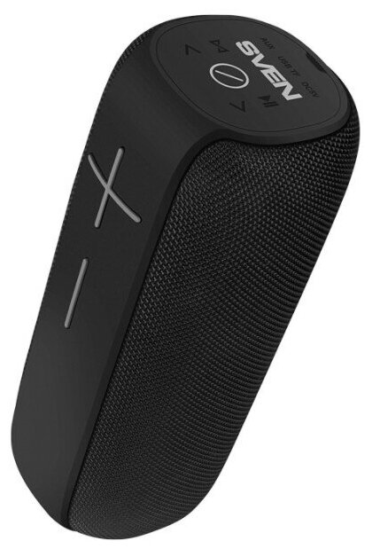 Sven Колонки PS-290, черный, акустическая система 2.0, мощность 2x10 Вт RMS , Waterproof IPx6 , TWS, Bluetooth, FM, USB, microSD, встроенный аккумулятор