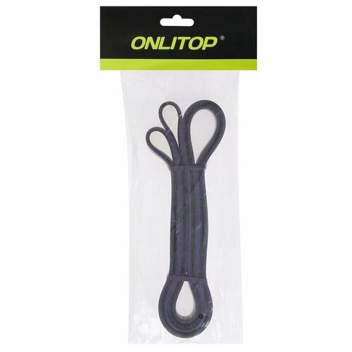 ONLITOP Эспандер ленточный, многофункциональный, 208 х 4,4 х 0,45 см, 17-54 кг, цвет фиолетовый/чёрный