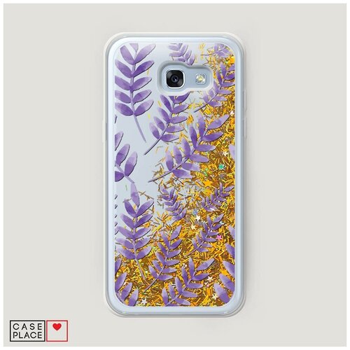 фото Чехол жидкий с блестками samsung galaxy a3 2017 цветочная фантазия 7 case place
