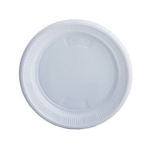 фото Лайма одноразовые тарелки лайма бюджет, комплект 100 шт., пластиковые, десертные, d=170 мм, белые, пс, 600942