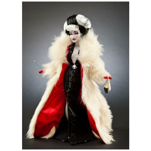 Кукла Disney Cruella De Vil Disney Villains Designer Collection Doll (Дисней Круэлла Де Виль Дизайнерская Коллекция Злодеек) кукла disney cruella de vil and dalmatians doll set disney designer folktale series limited edition дисней круэла де виль лимитированная серия