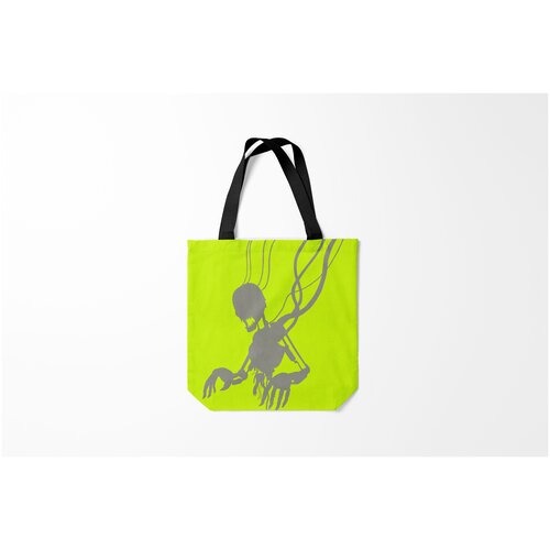 фото Сумка-шоппер / 40х40 см / популярные иллюстрации / черепа силуэт злого духа burnettie