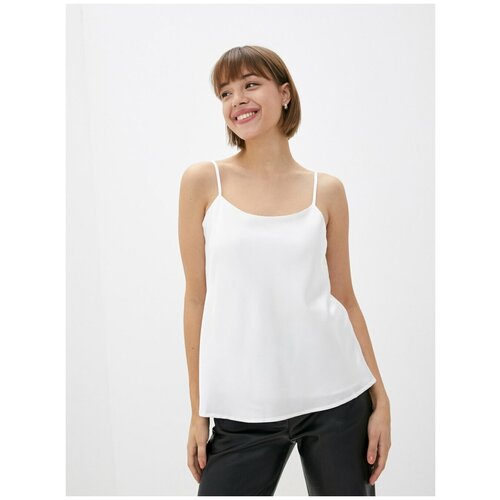 Белая блузка-топ Incity, цвет белый натуральный, размер 40 белый  