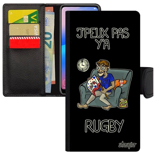 фото Защитный чехол книжка на мобильный // galaxy s8 // "не могу - смотрю регби!" игра крутой, utaupia, черный