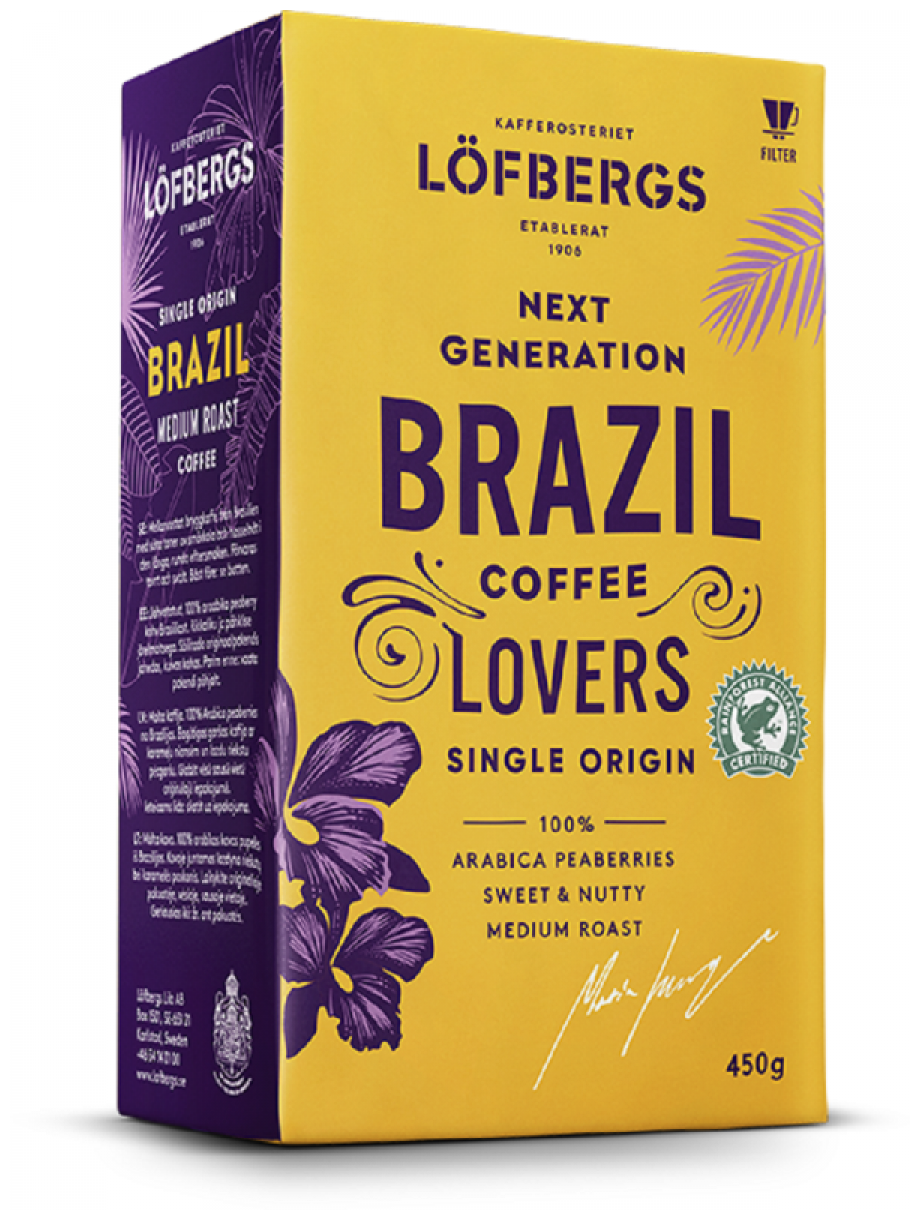 Кофе молотый Lofbergs Brazil Single Origin 450гр