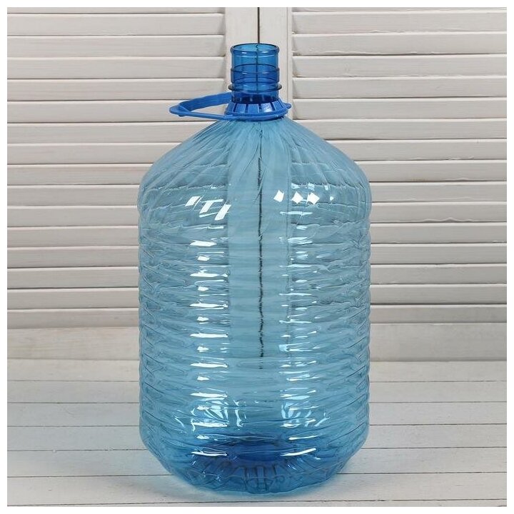 ПЭТ-бутыль, 18,9 л, одноразовая, с ручкой, "Hidde", цвет голубой - фотография № 1