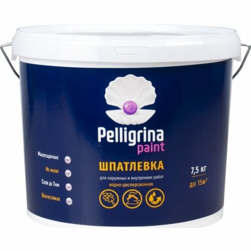 Шпатлевка универсальная для наружных и внутренних работ Pelligrina Paint , акриловая, 7,5 кг