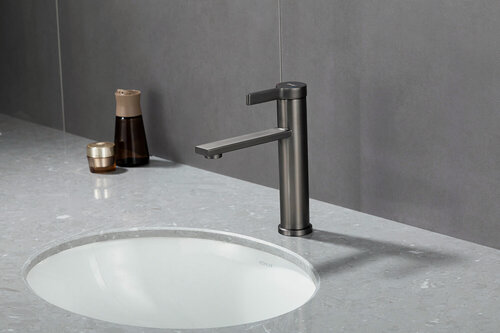 Изображение товара Смеситель для раковины (умывальника) Frap F10899-19, оружейная сталь, нержавеющая сталь, управление рычажное