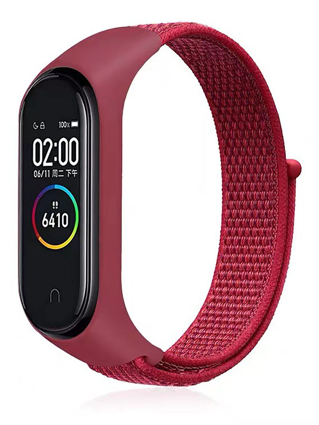 Нейлоновый ремешок для фитнес-браслета Xiaomi Mi Band 3 / Mi Band 4 / Mi Band 5 / Mi Band 6 / Mi Band 7, 01 красный