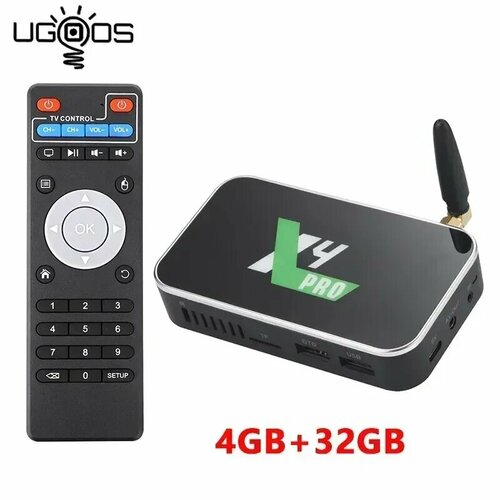 ТВ-приставка Ugoos X4Q 4-3264 ГБ DDR4 Amlogic S905X4 Android 11 Wi-Fi BT51 1000 M 4K комплектация в ассортименте Only X4 pro 2114400₽