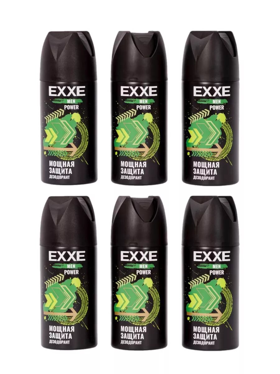 Дезодорант EXXE "Мощная защита" Power, 150мл, аэрозоль, кардамон, 6шт