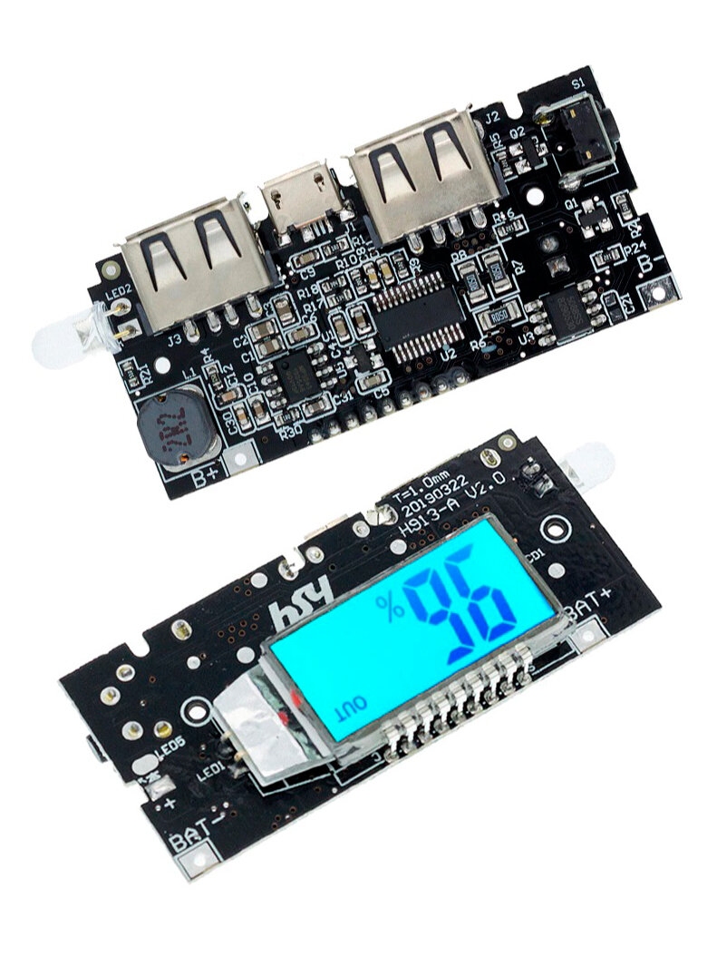 Модуль заряда для Power Bank 2xUSB с экраном 5V 1A 2.1A — фото 1