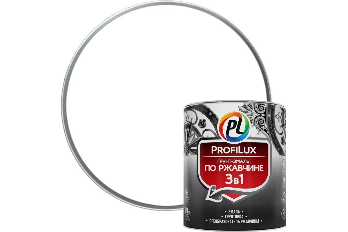 Profilux / Профилюкс Грунт эмаль по ржавчине 3 в 1 Белая 09 кг