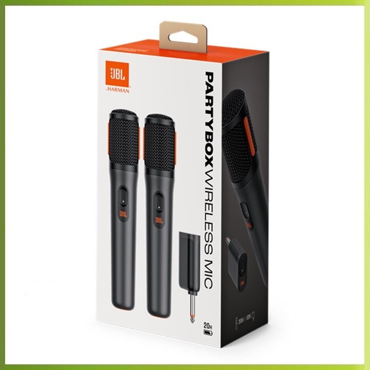 Микрофоны JBL PARTYBOX Wireless Mic, кардиоидный, беспроводные, ручные, до 20 ч воспроизведения