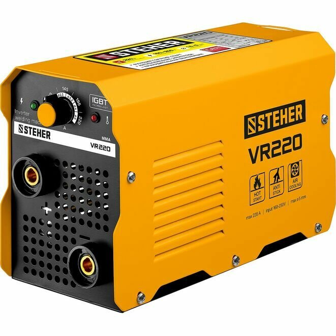 STEHER ММА 220 А сварочный аппарат инверторный макс. электрод Ø 5.0 мм (VR-220) VR-220