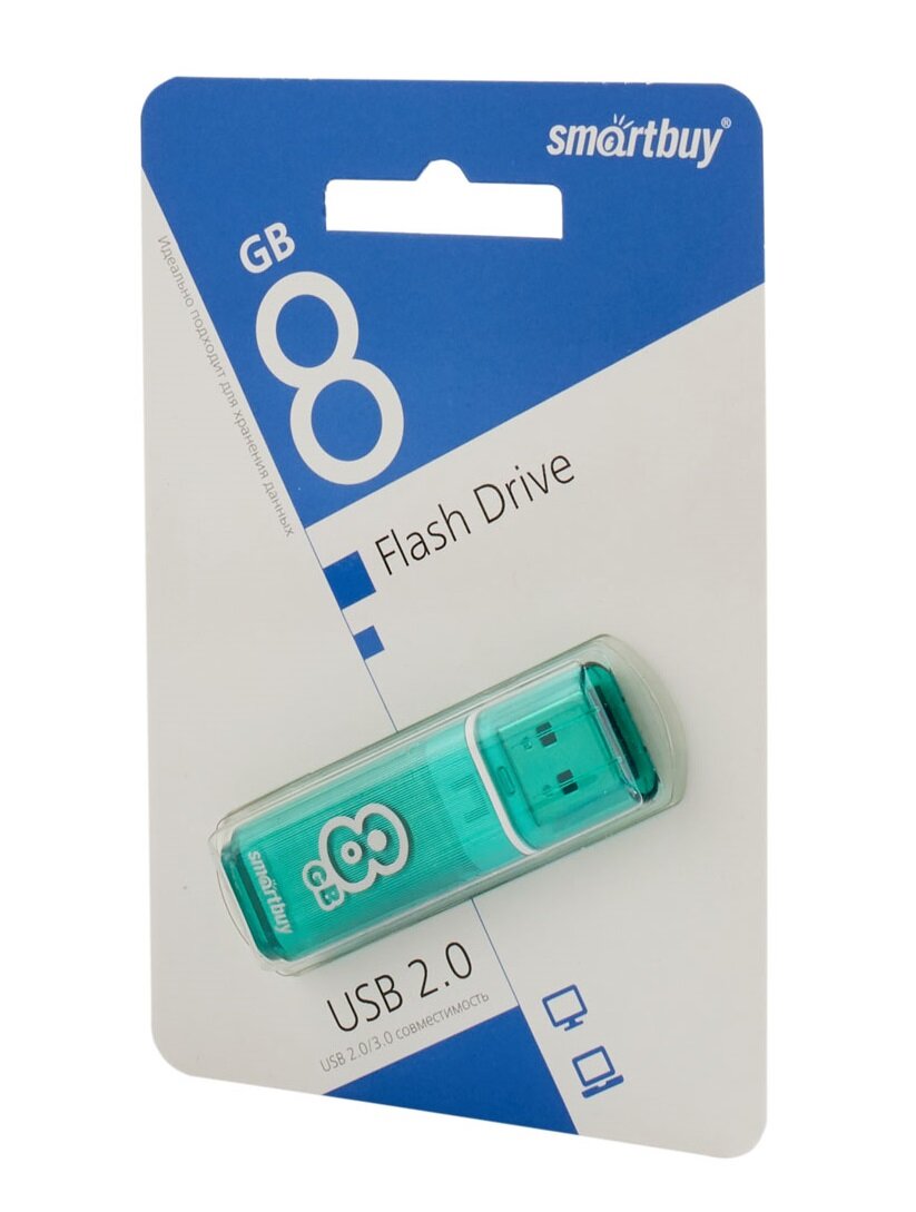 USB накопитель 8 GB Smart Buy Glossy Series Green