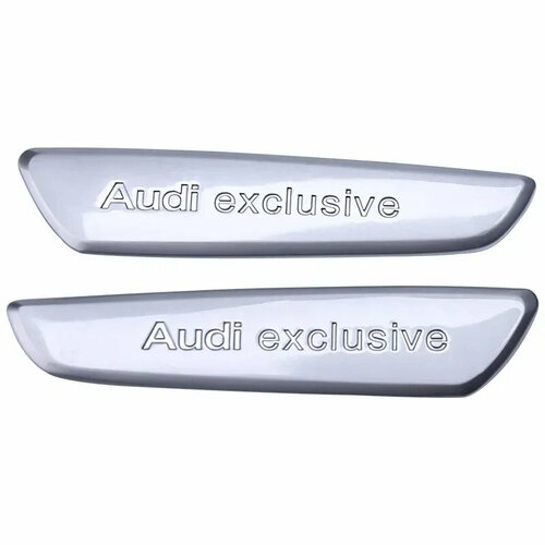Металлическая наклейка на крыло боковые дверные наклейки для Audi Exclusive A3 A4 A5 A6 A7 Q2 Q3 Q5 Q7 RS S3 S4 S5 S6 S7 RS3 RS4 RS5 RS6 RS7 TT Silver 1245₽