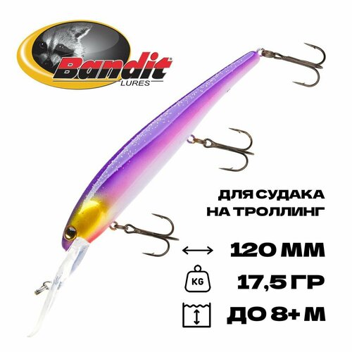Воблер для троллинга Bandit Walleye Deep, плавающий, 120 мм, 17,5 гр, 5-8 м, #B43