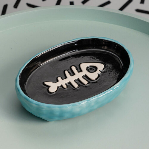 Изображение товара Мыльница для ванной керамическая Irony Moroshka цвет Голубой Черный