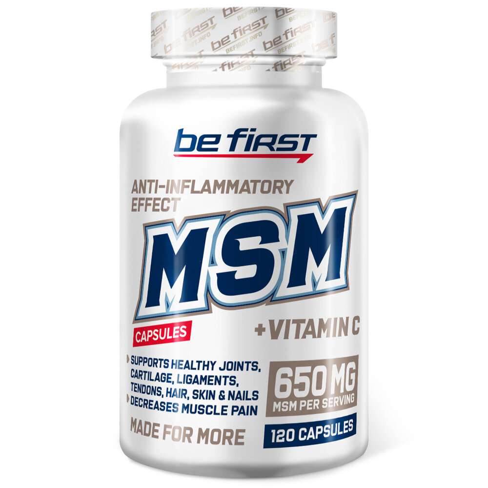 Метилсульфонилметан / МСМ + Витамин С Be First MSM - 120 капсул