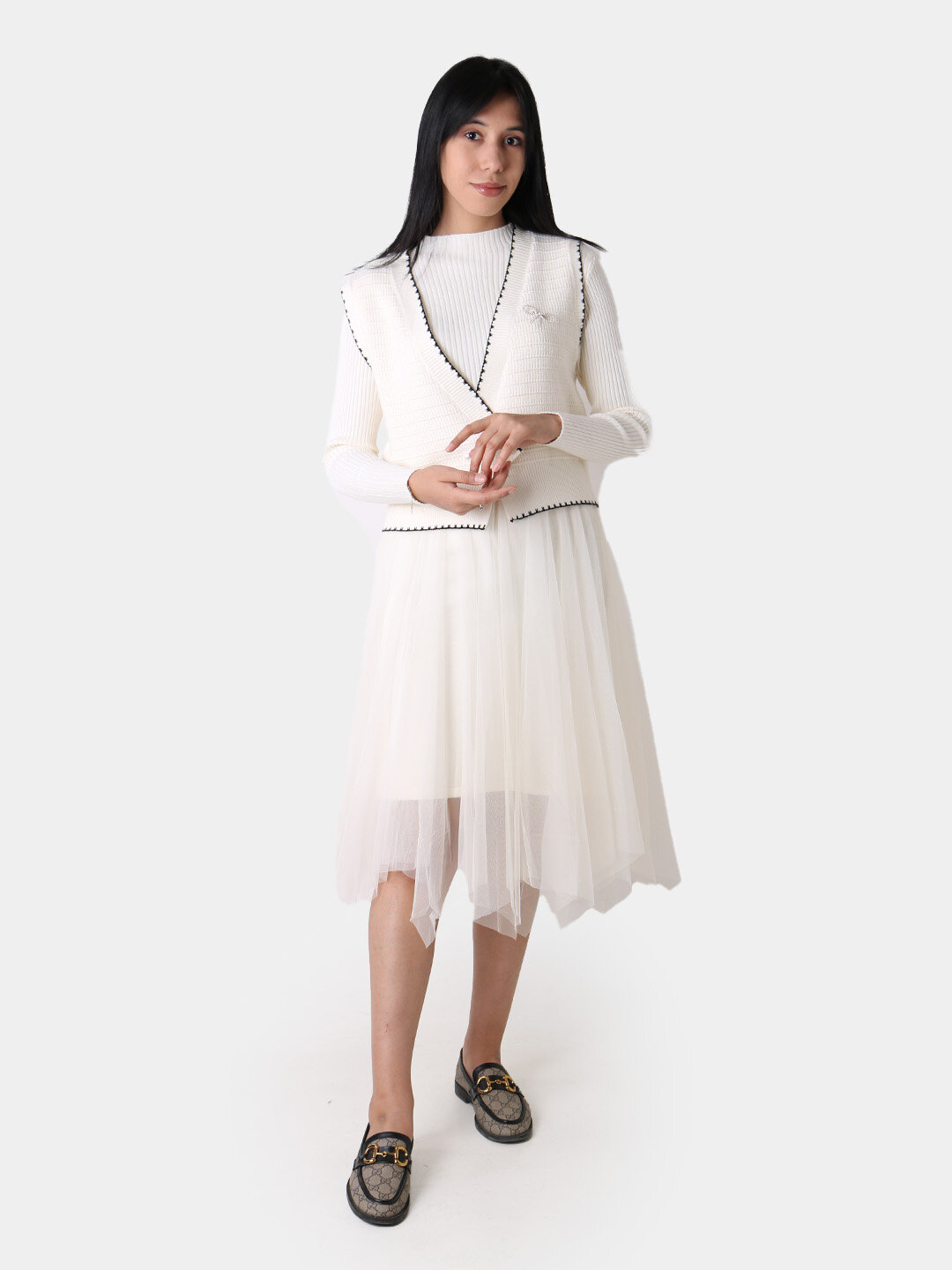 Туника , размер One Size, белый, — фото 1