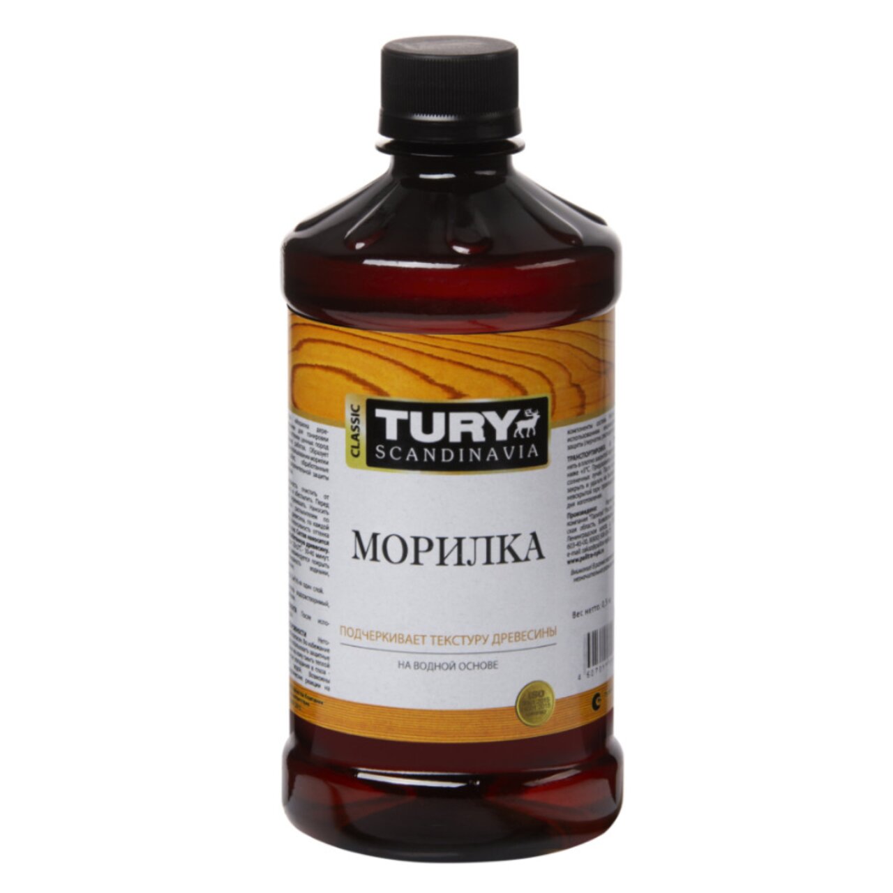 Морилка водная деревозащитная Tury орех 0.5 л