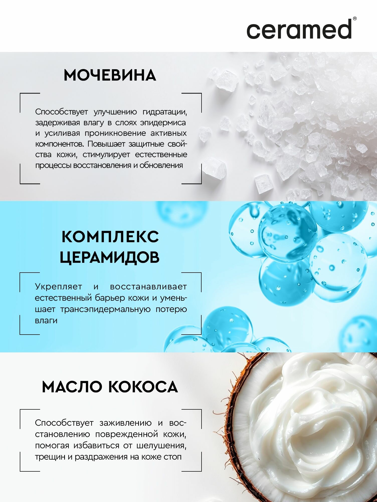 Кремы Для Ног Ceramed Цера-крем тройного действия для ног ультраувлажняющий, 75 мл с церамидами и мочевиной