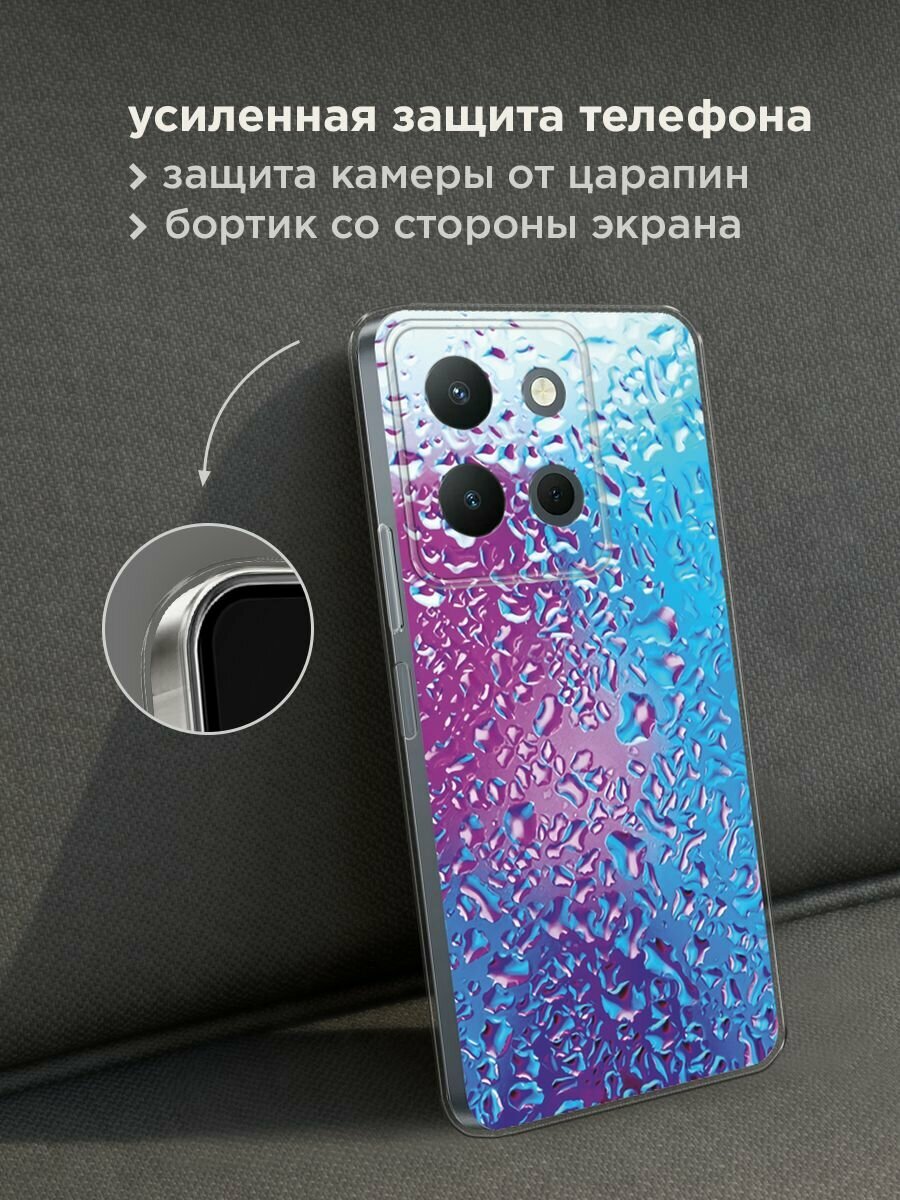 Чехол на Vivo Y36 4G / Виво Y36 4G с принтом "Капли на стекле" — фото 1