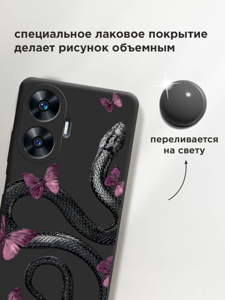 Чехол на Realme C55 / Реалми С55 с принтом "Snake and butterflies 2" — фото 1