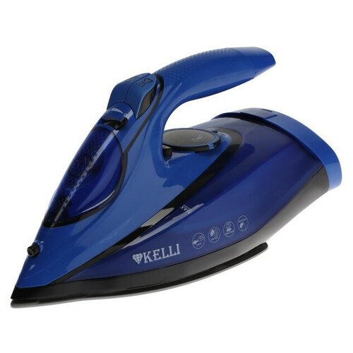 Утюг KELLI KL-1650С 2600 Вт керамическая подошва беспроводной 320 мл синий 418400₽
