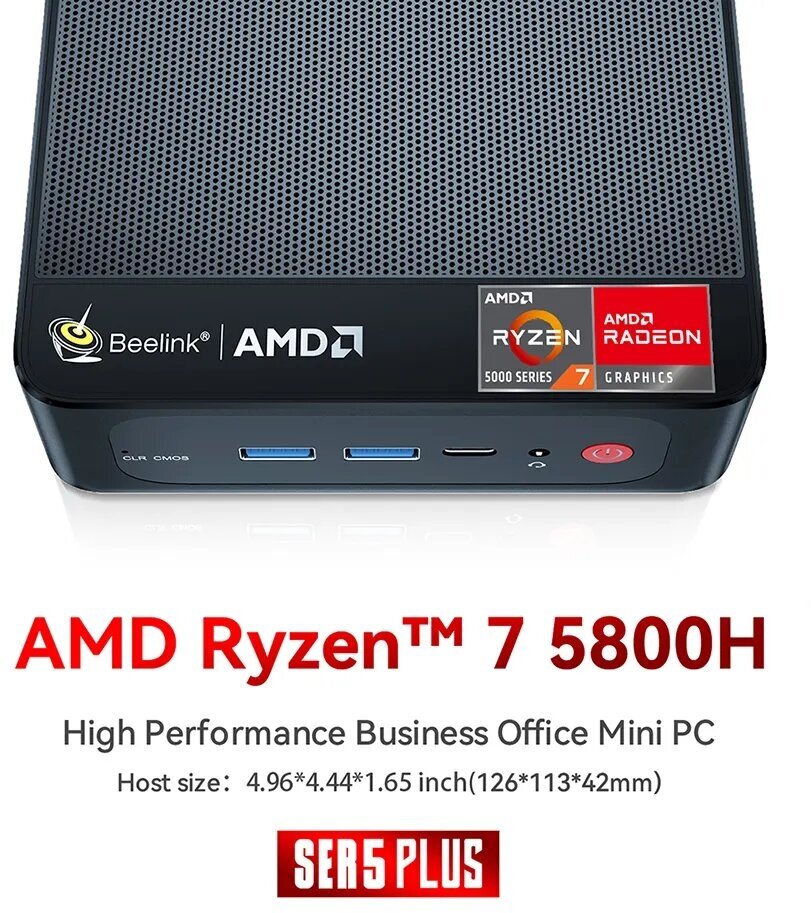 Мощный мини ПК SER5 Pro - AMD Ryzen 7 5800H (4,4ГГц) - 32Гб - SSD 500Гб - WiFi6 - BT5.2 - Win11Pro - фотография № 6